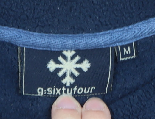 G:Sixtufour Men's Blue M Fleece Pullover Sweatshirt 1964 Athletics Logo
