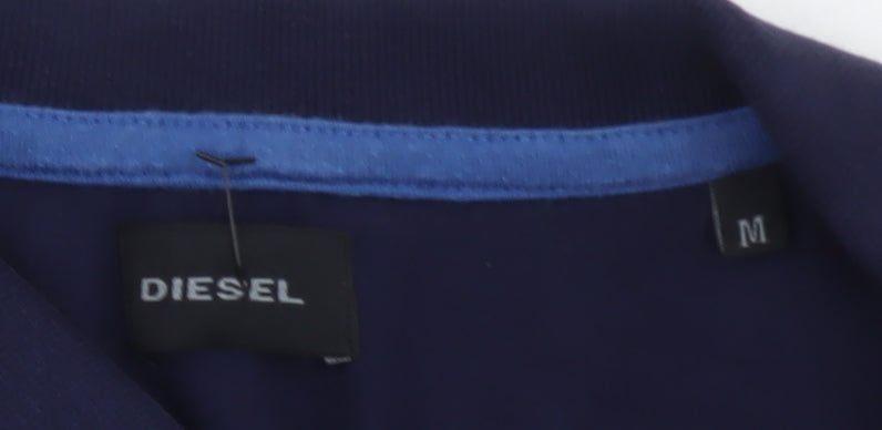 Diesel Men's Blue Slim Fit Cotton Polo Shirt Size M