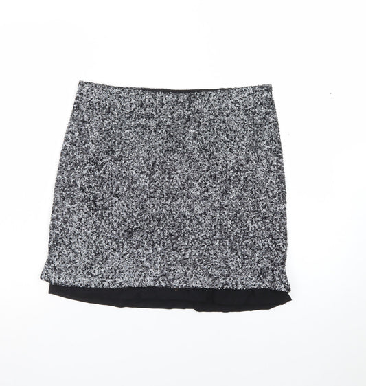 Sandwich Women Silver Sequin Short Pencil Skirt Size S