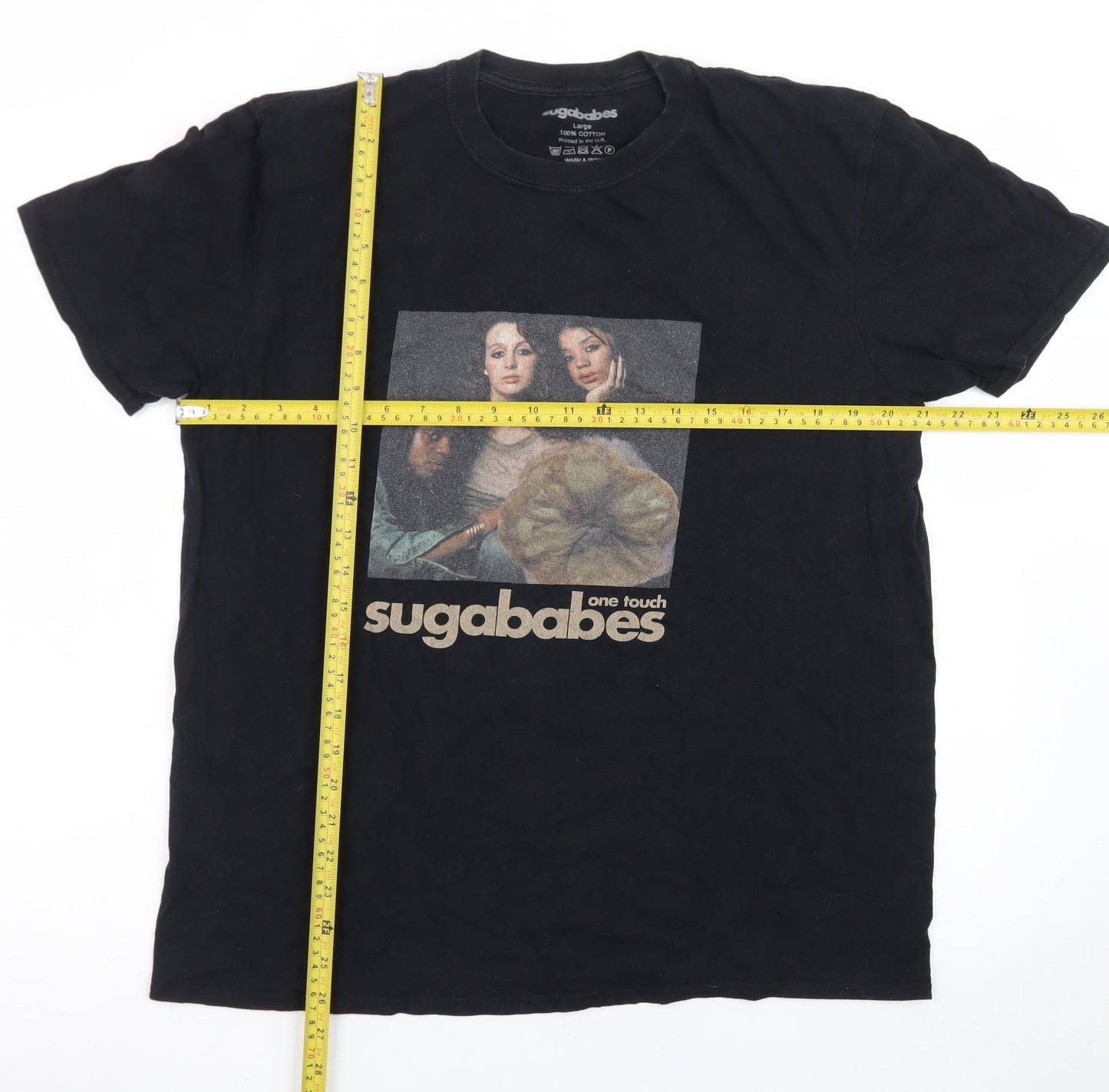 Sugababes Women's Black Cotton Band T-Shirt Size L