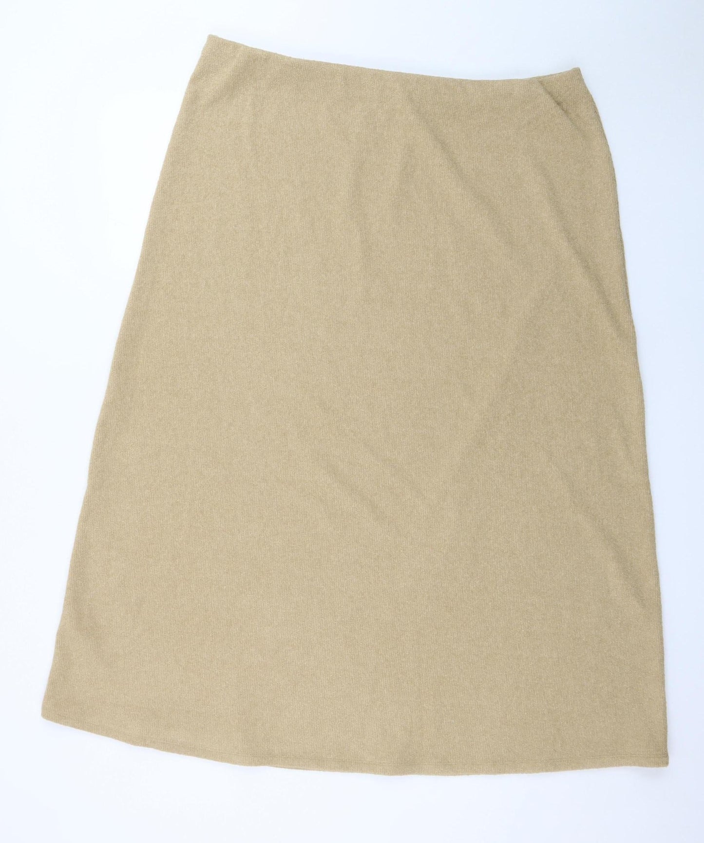 Marks and Spencer Women's Beige A-Line Cashmere Knit Midi Skirt Size 20