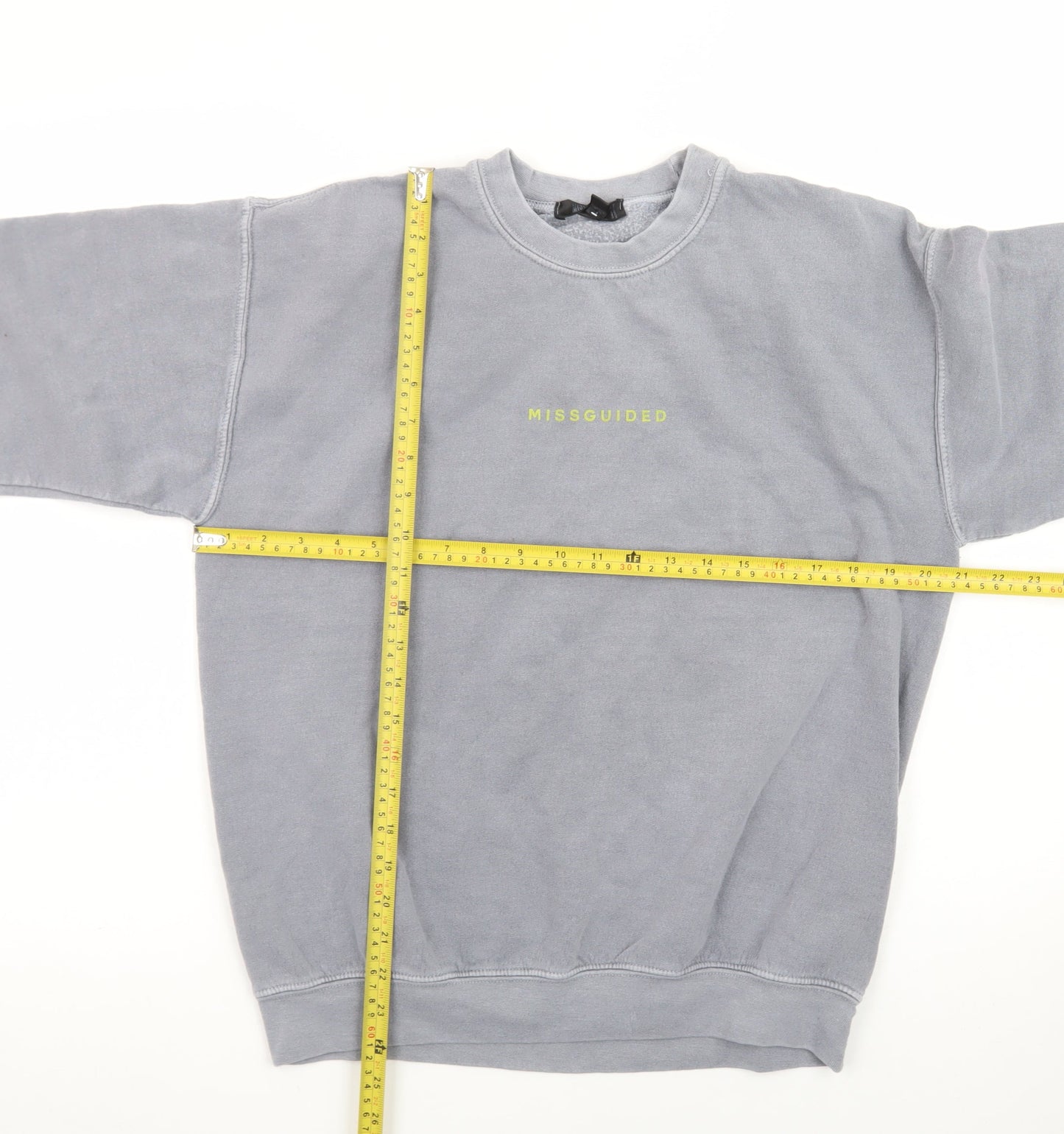 Missguided Women's Grey Small Pullover Sweatshirt Casual Cotton Blend