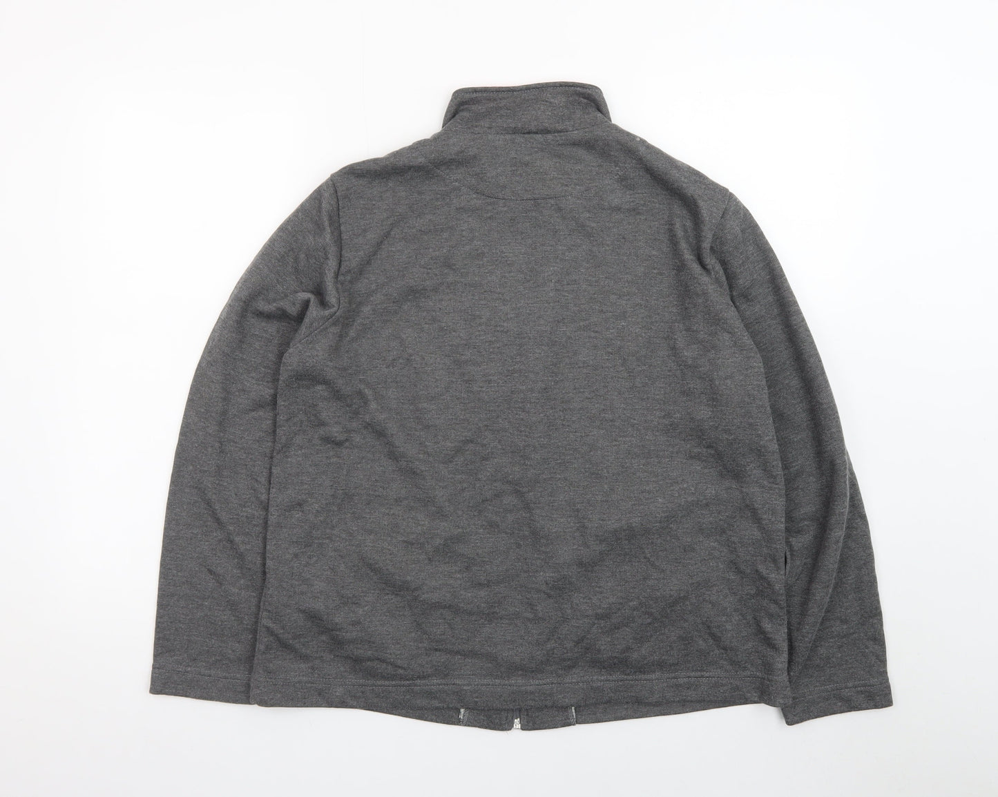 Damart Womens Grey Embroidered Fleece Jacket Size 14/16