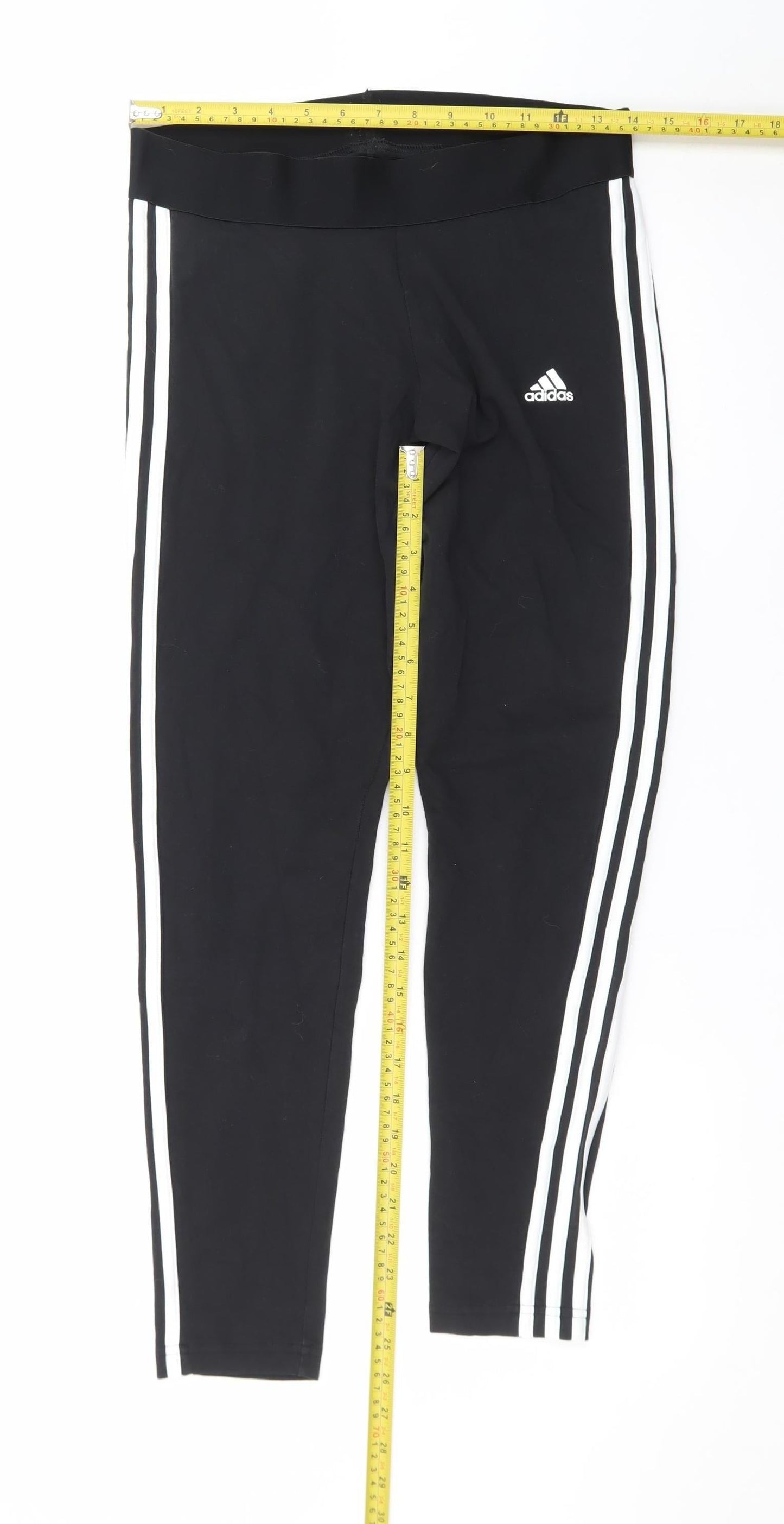 adidas Womens Black Side Stripe Ankle Leggings M