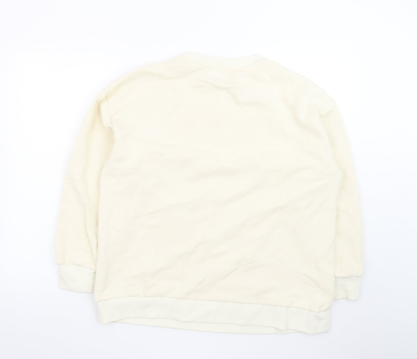 FORM Womens Beige Sweatshirt Size 8 Pullover Crew Neck Sports Club