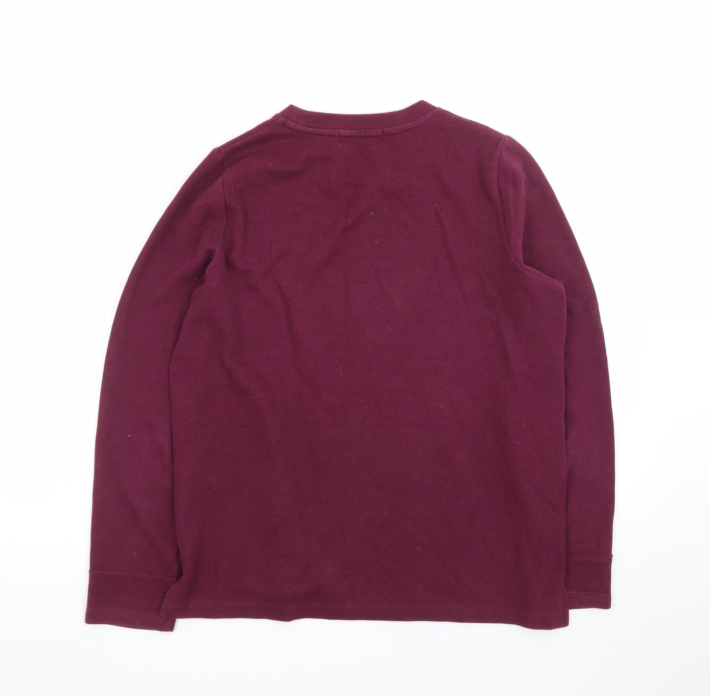Marks and Spencer Men's Purple Cotton Crew Neck Jumper M