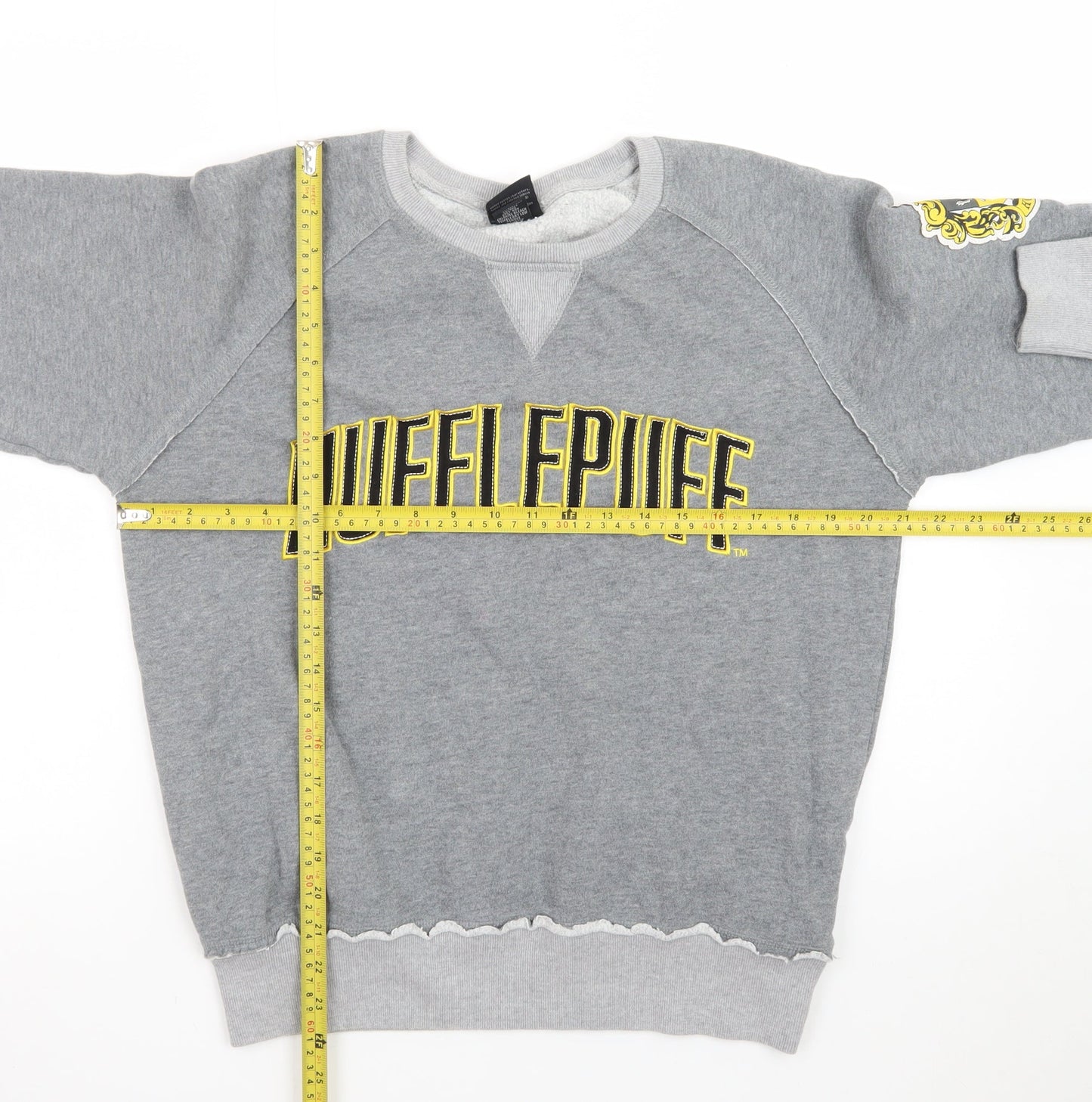 Harry Potter Hufflepuff Grey Men's Medium Pullover Sweatshirt