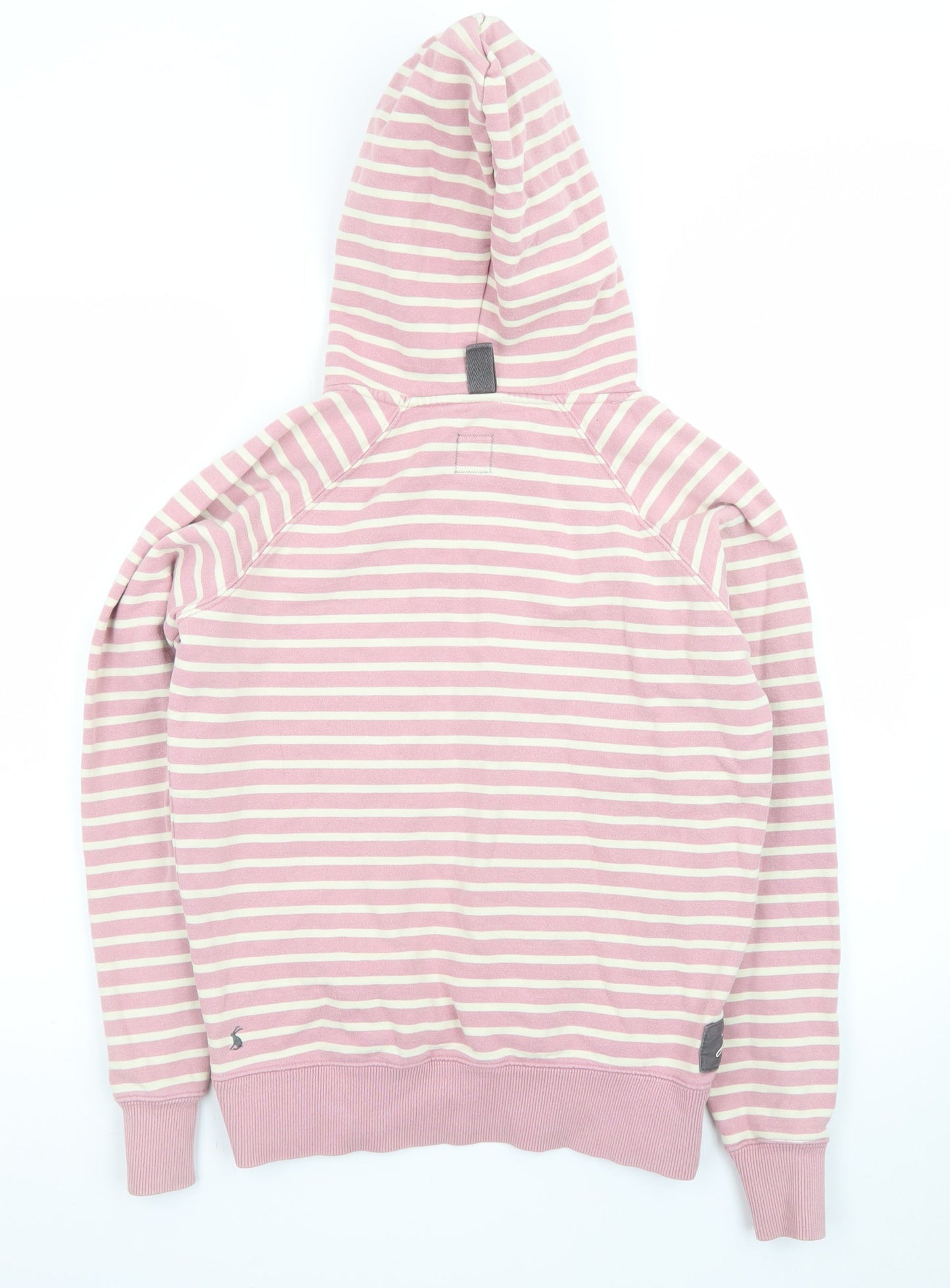 Joules Women's Pink White Striped Pullover Hoodie Size 10