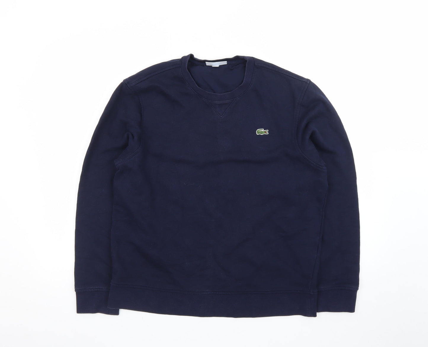 Lacoste Mens Blue Crew Neck Pullover Sweatshirt Size L