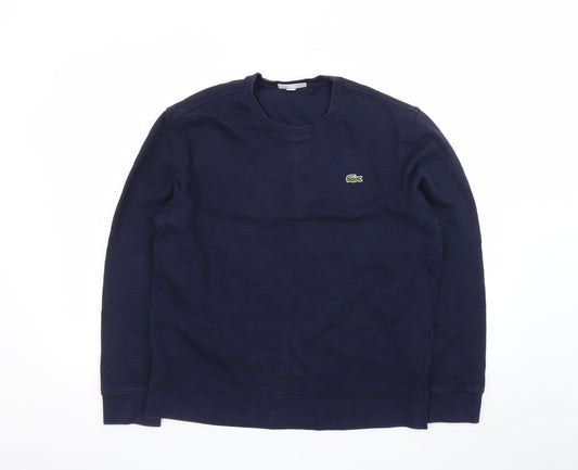 Lacoste Mens Blue Crew Neck Pullover Sweatshirt Size L