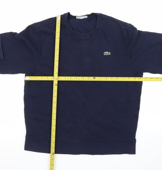 Lacoste Mens Blue Crew Neck Pullover Sweatshirt Size L