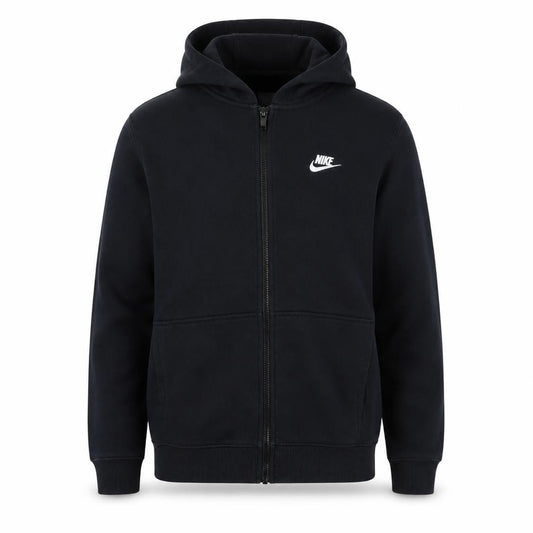 Nike Boys Black Full Zip Hoodie XL 158-170cm Cotton Blend Lined Casual