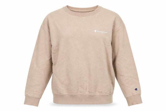 Champion Women’s Beige Small Pullover Sweatshirt Logo Crew Neck