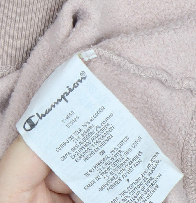 Champion Women’s Beige Small Pullover Sweatshirt Logo Crew Neck