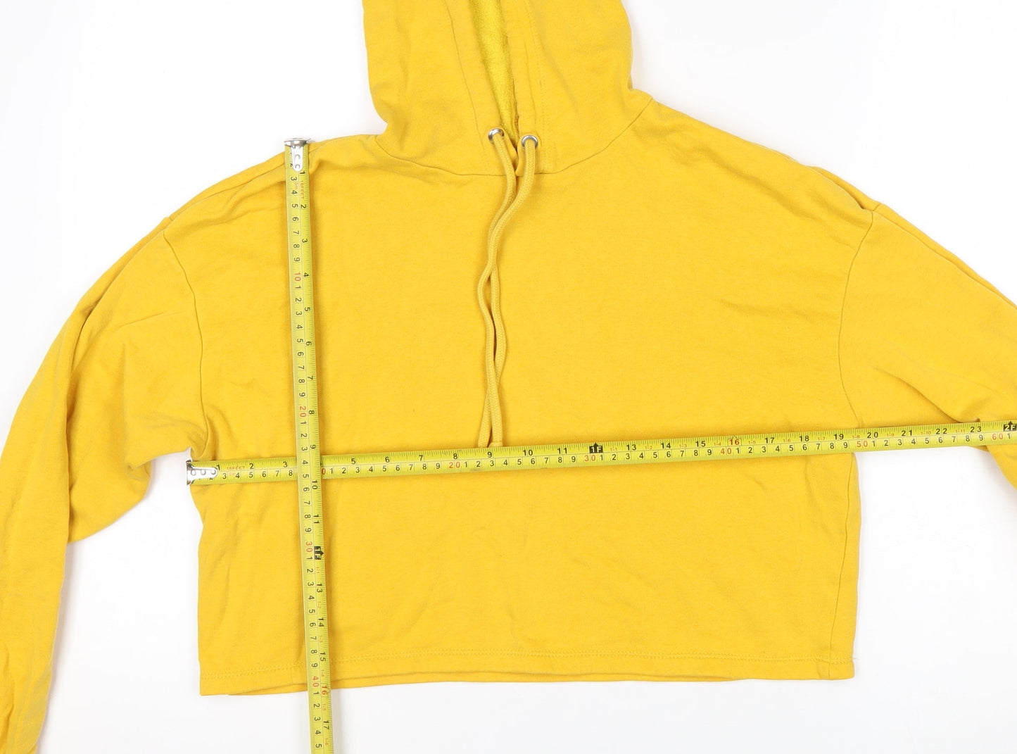H&M Divided Women’s Yellow Cropped Pullover Hoodie Size S