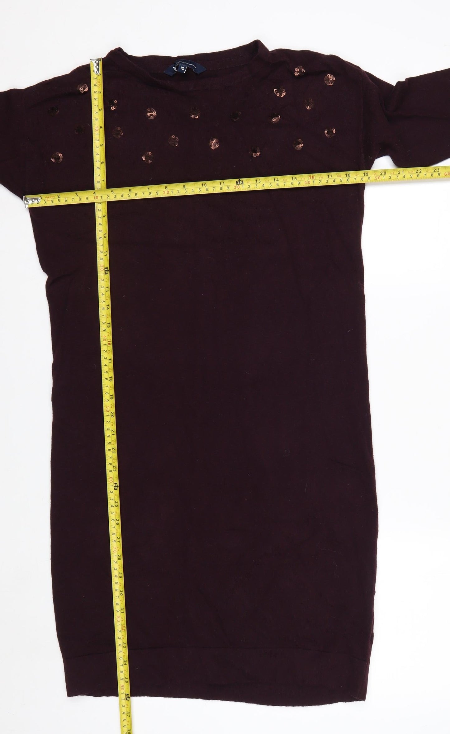 Crew Clothing Company Womens Brown Sequin Pullover Jumper Size 10