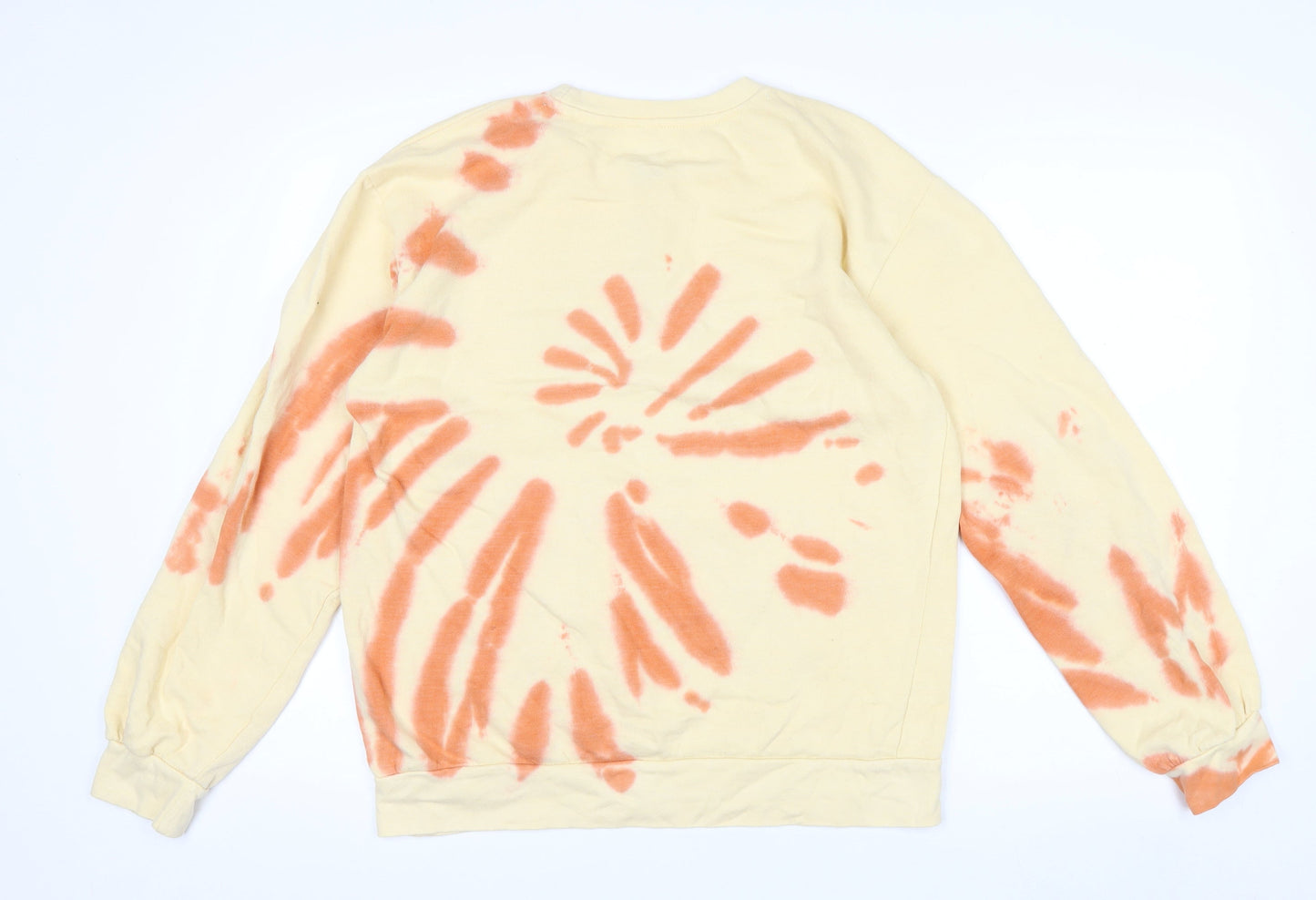 Pink Floyd Mens Beige Tie Dye Pullover Sweatshirt Large Graphic Print