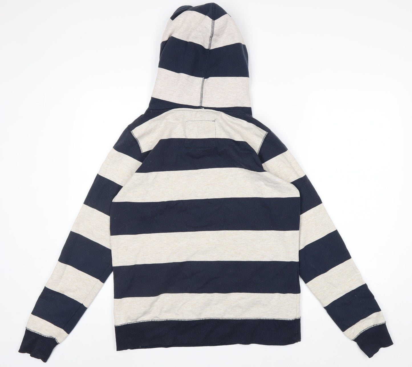 New Look Hudson & Rose Beige Blue Stripe Hooded Pullover 10 Women’s Hoodie