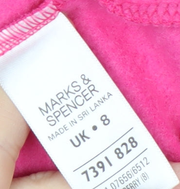 Marks and Spencer Women’s Pink Pullover Hoodie Size 8 Cotton Blend