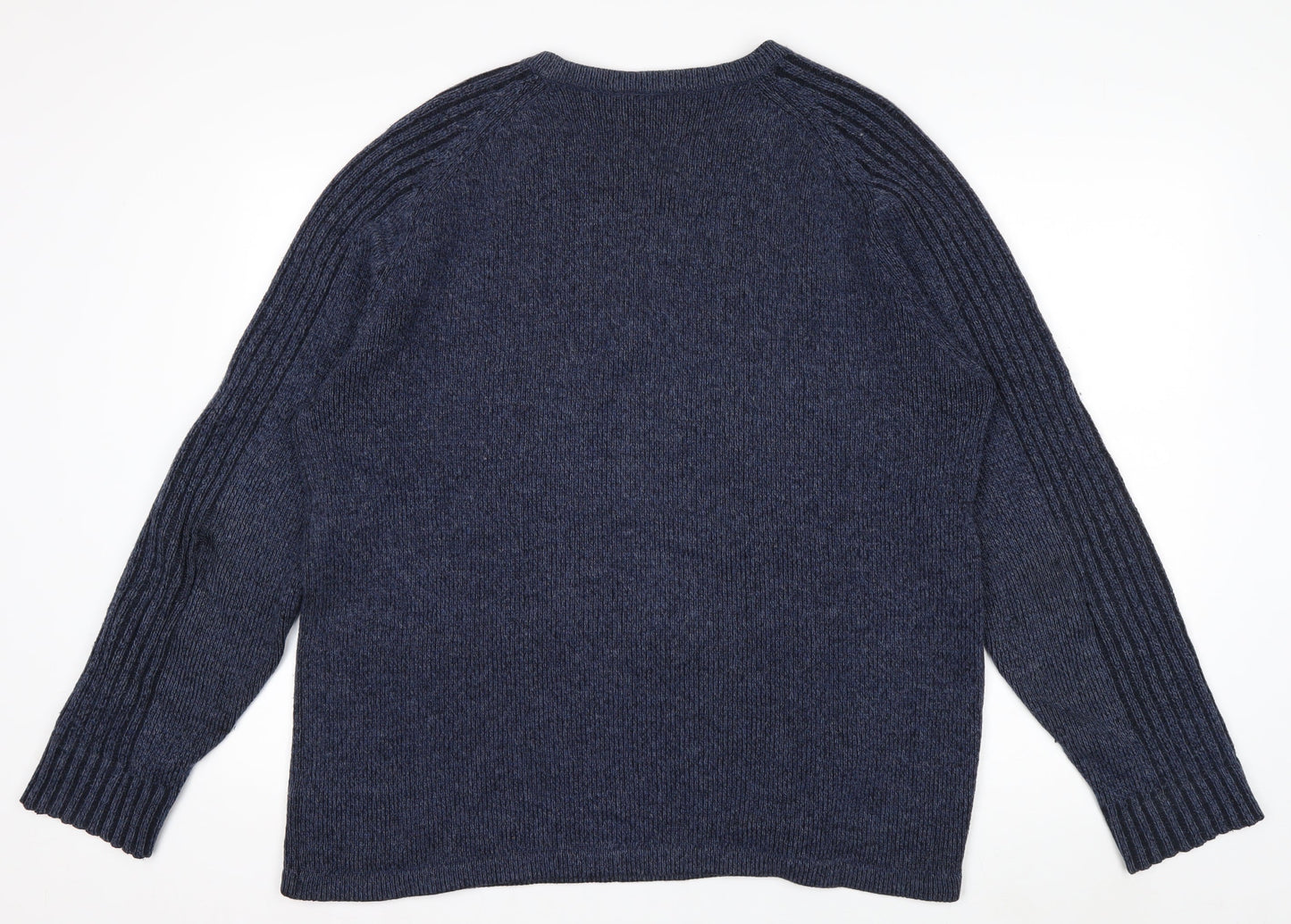 Jeff Banks Women Blue Wool Blend Crew Neck Pullover Jumper L
