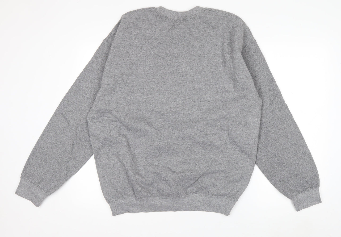 Hey Lola Womens Grey Cherry Graphic Pullover Sweatshirt L