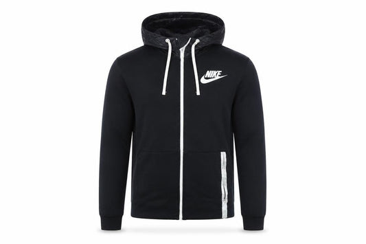 Nike Men's Black Full Zip Hoodie Size M Sportswear Cotton Blend