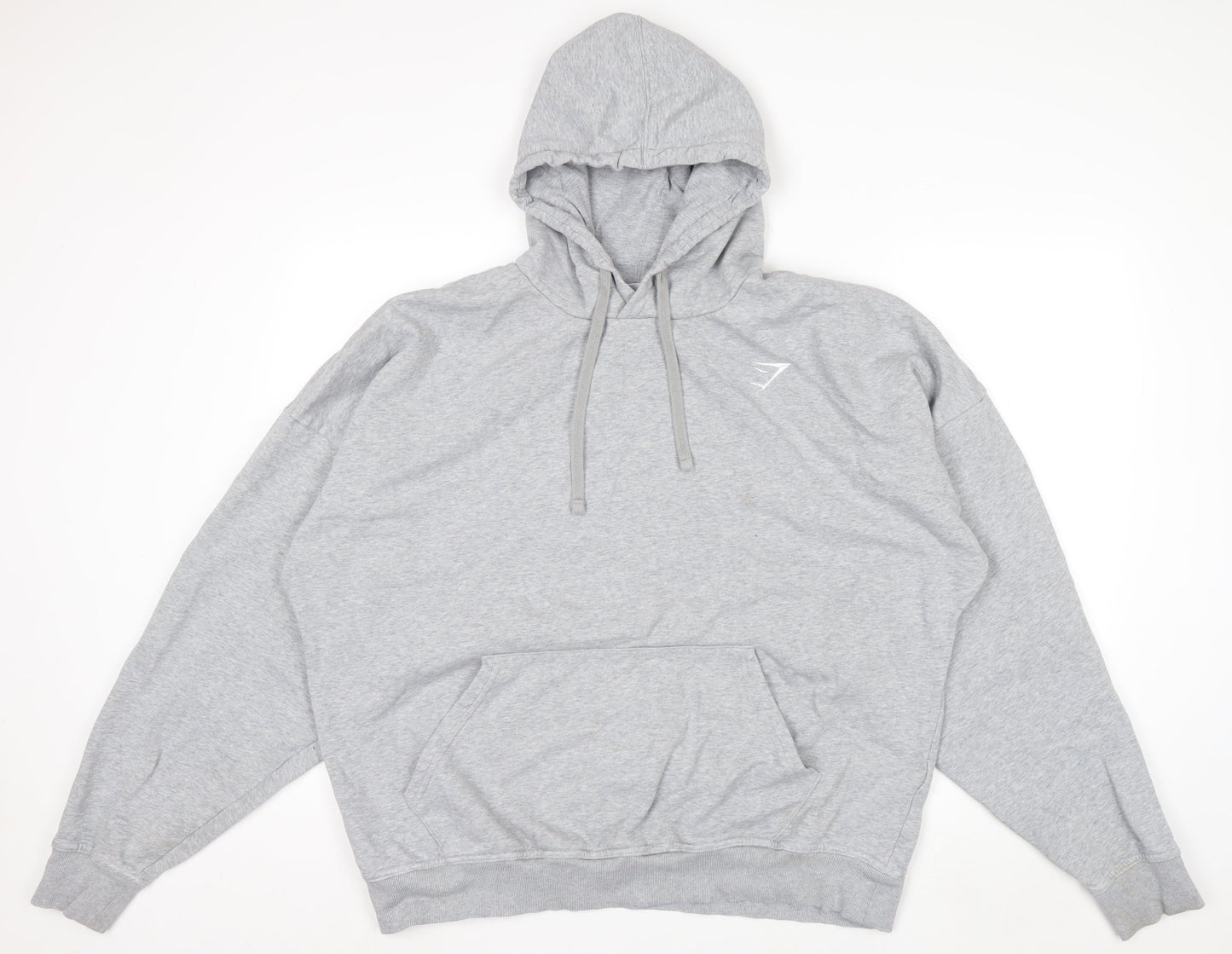 Gymshark Mens Grey 2XL Pullover Hoodie with Logo Drawstring