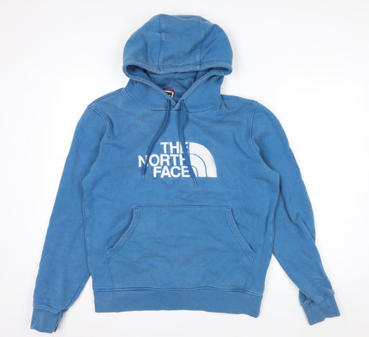 The North Face Men's Blue Pullover Hoodie M Logo Cotton Fleece