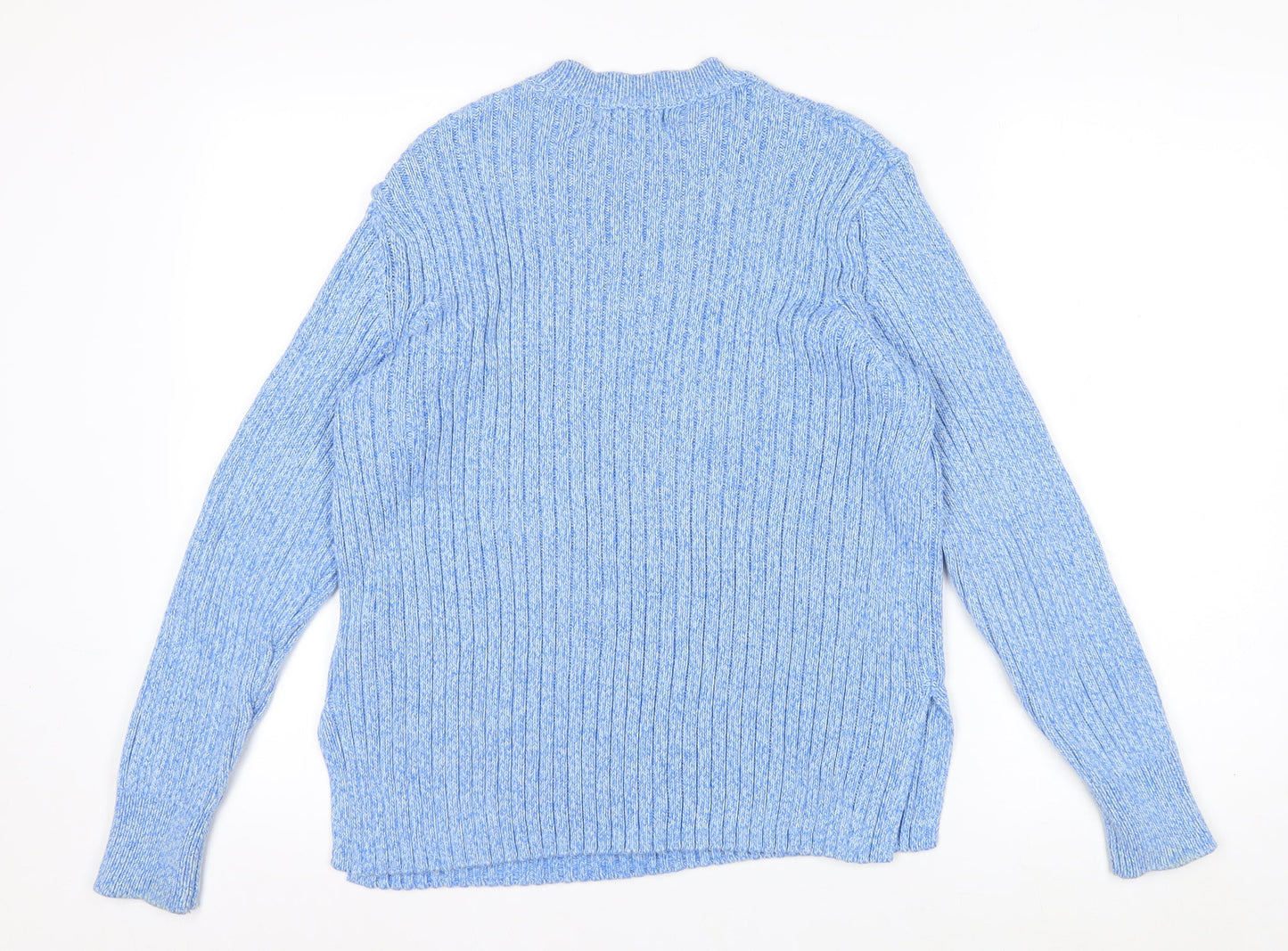 Marks and Spencer Women’s Blue Cotton Crew Neck Chunky Knit Jumper Size 14