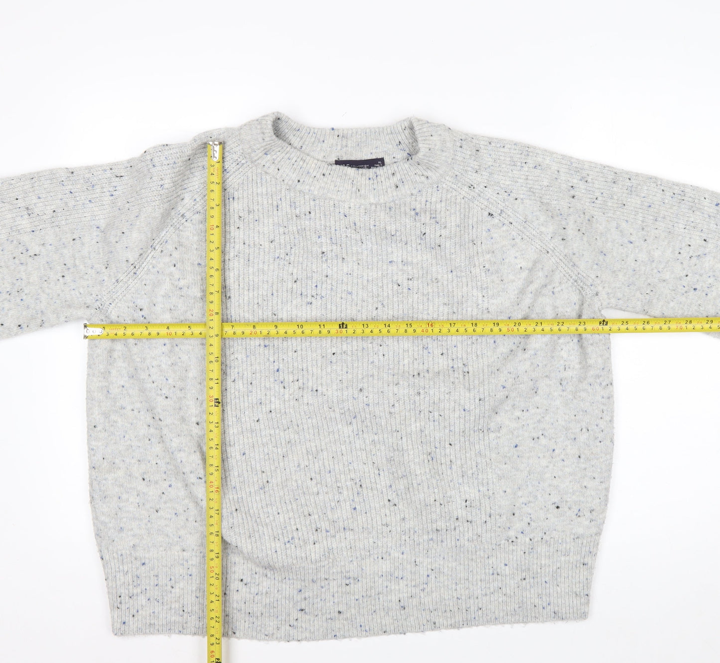 Marks and Spencer Men's Grey XL Crew Neck Chunky Knit Jumper