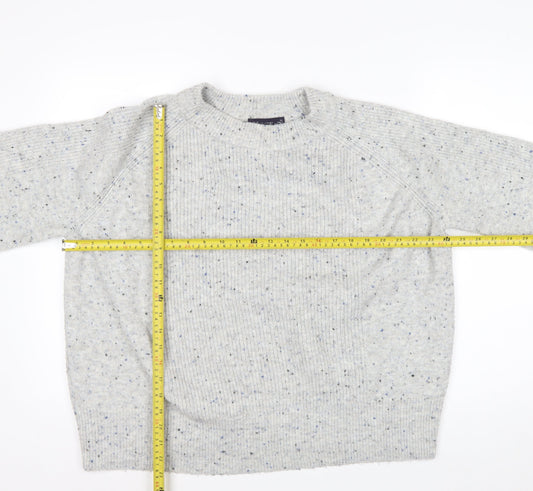 Marks and Spencer Men's Grey XL Crew Neck Chunky Knit Jumper