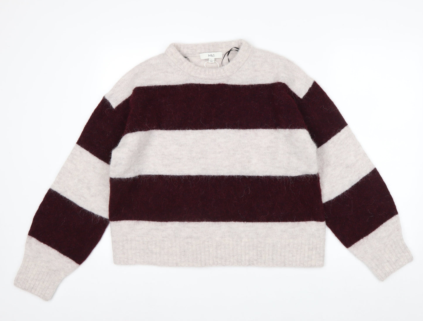 Marks and Spencer Women’s Multicoloured Striped Wool Alpaca Jumper Size S