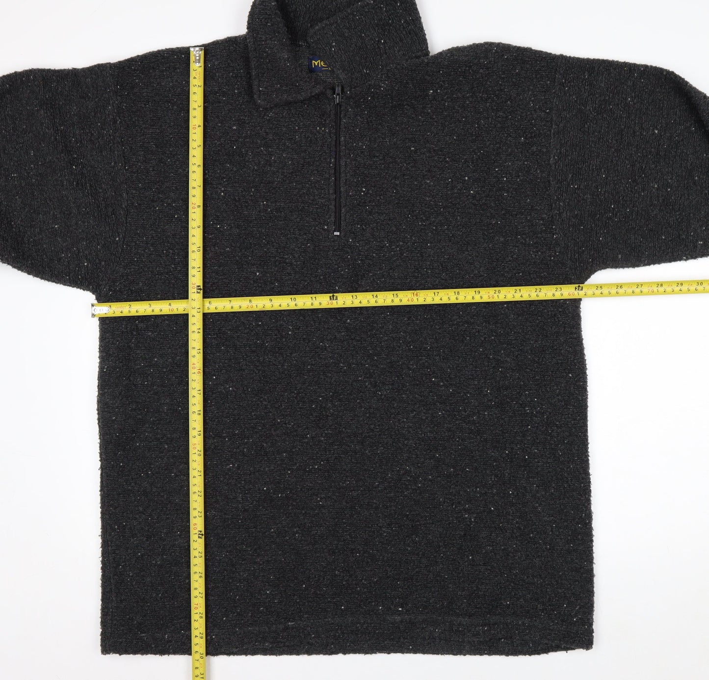 Menza Men’s Black XL Knit 1/2 Zip Pullover Sweatshirt