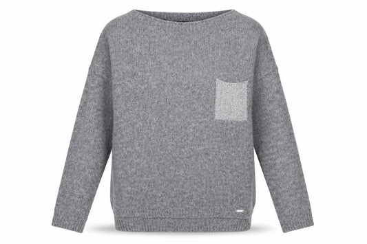 Guess Women’s Grey Chunky-Knit Pullover Jumper Size M