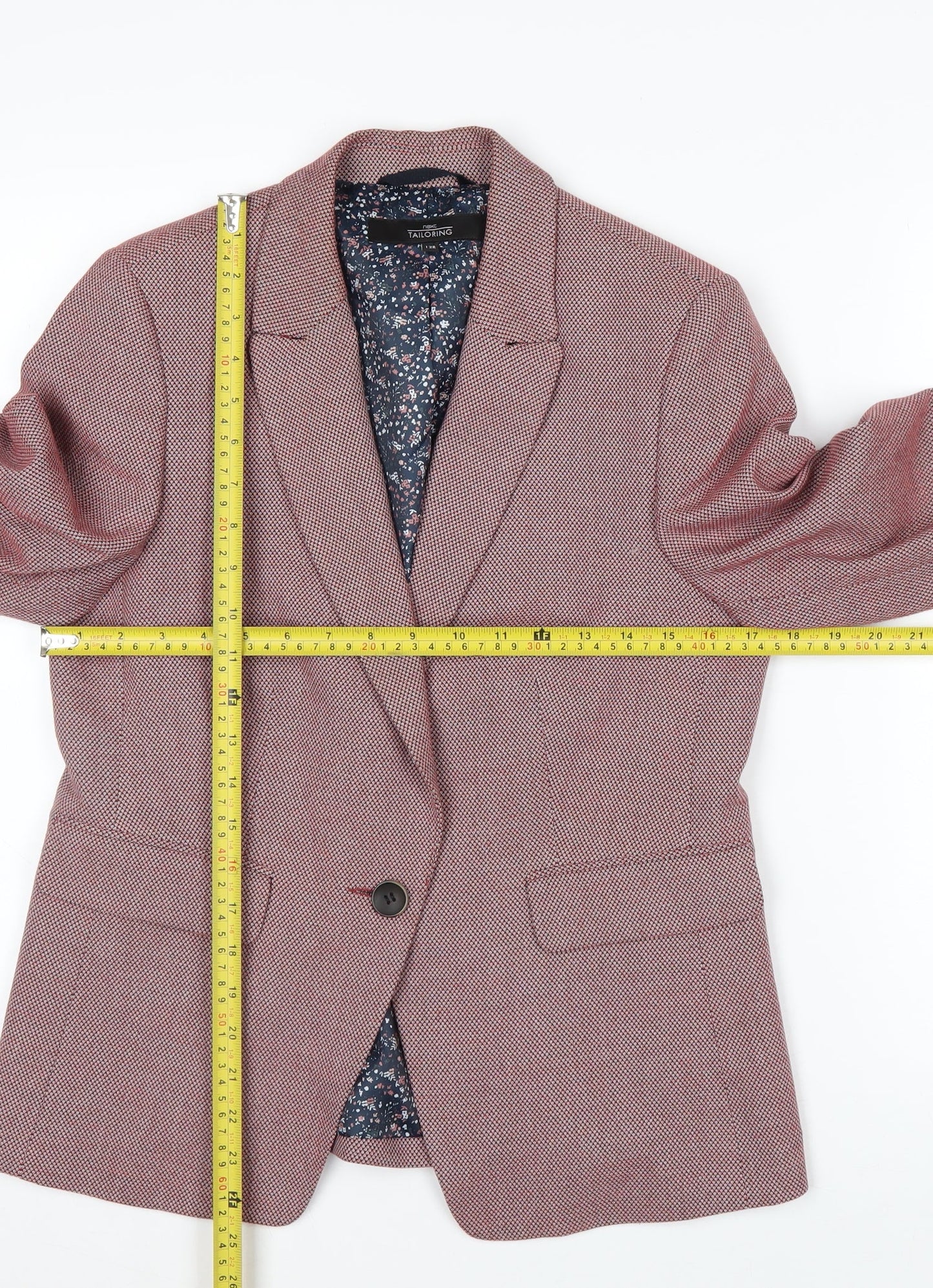 Next Women’s Pink Textured Single Breasted Blazer Size 12R