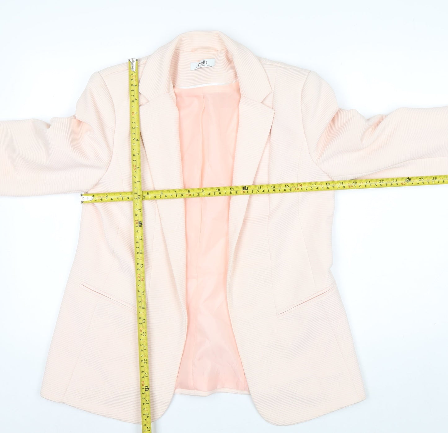 Wallis Women Ivory Tailored Blazer Jacket Size 12 Single-Breasted