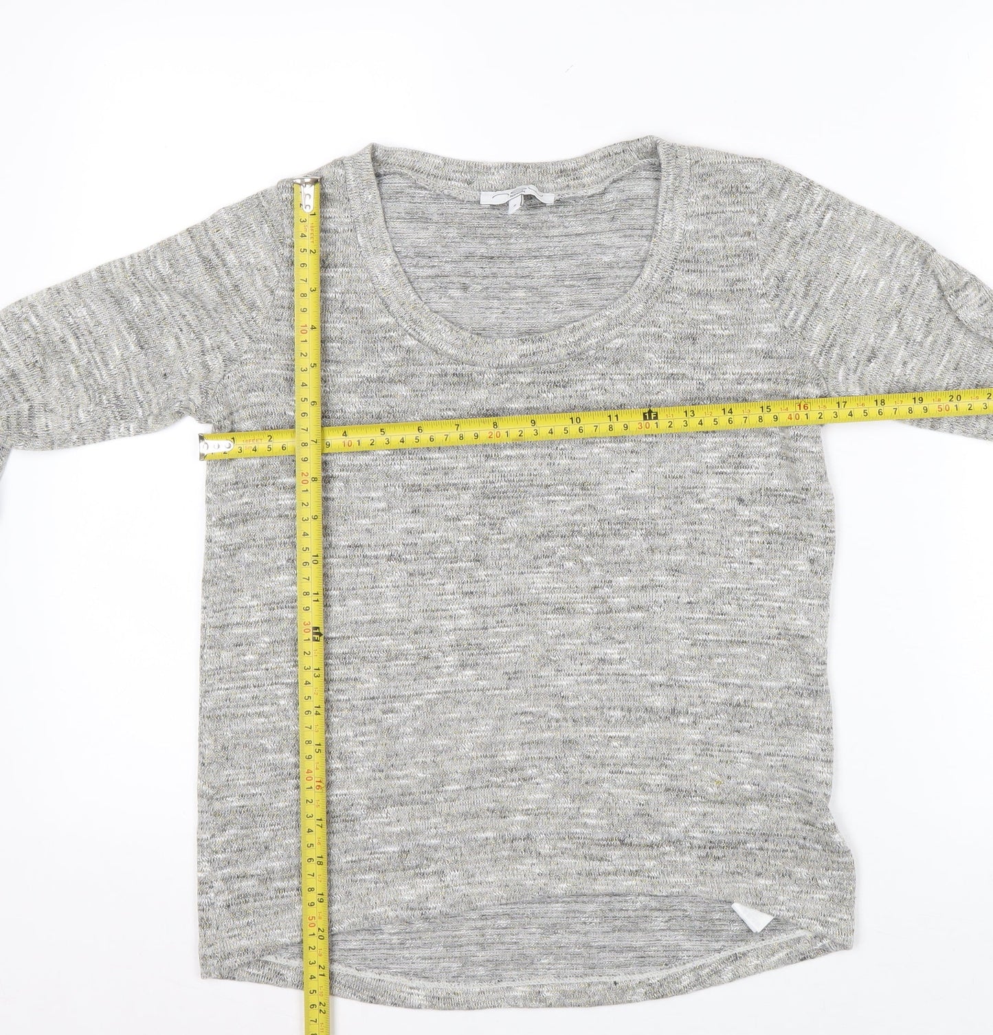 New Look Womens Grey Scoop Neck Knit Pullover Jumper Size 8