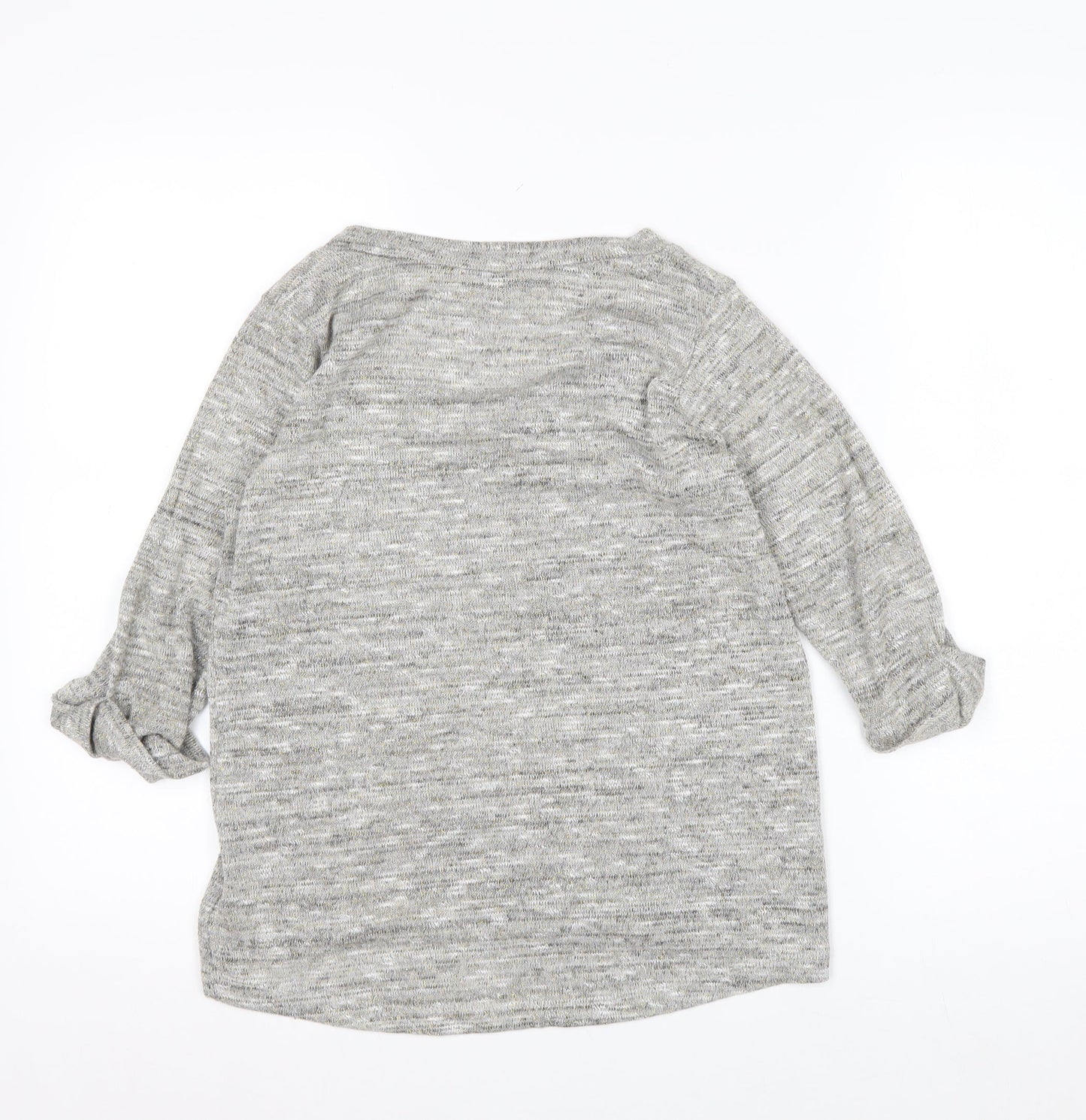 New Look Womens Grey Scoop Neck Knit Pullover Jumper Size 8
