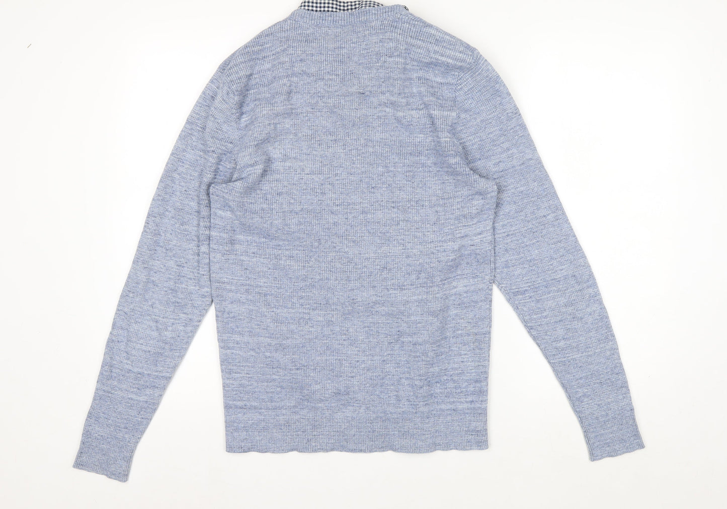 Next Men's Blue Cotton Blend Crew Neck Jumper M