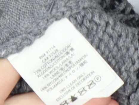 Armani Exchange Men's Grey Full Zip Chunky Knit Jumper Size S