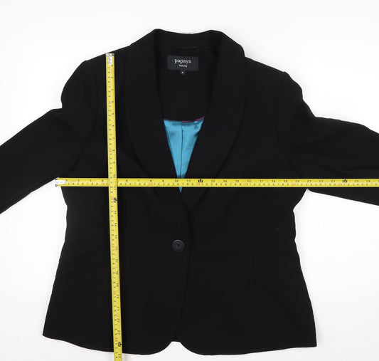 Papaya Women Black Tailored Notch Blazer Size 18