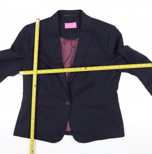 Brook Taverner Women's Navy Classic Single-Breasted Blazer Size 12R