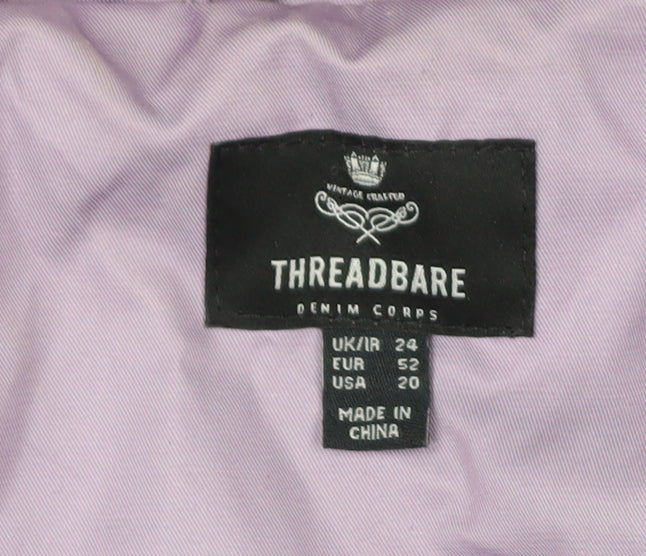 Threadbare Women's Plus Purple Trench Coat Belted Long Size 24
