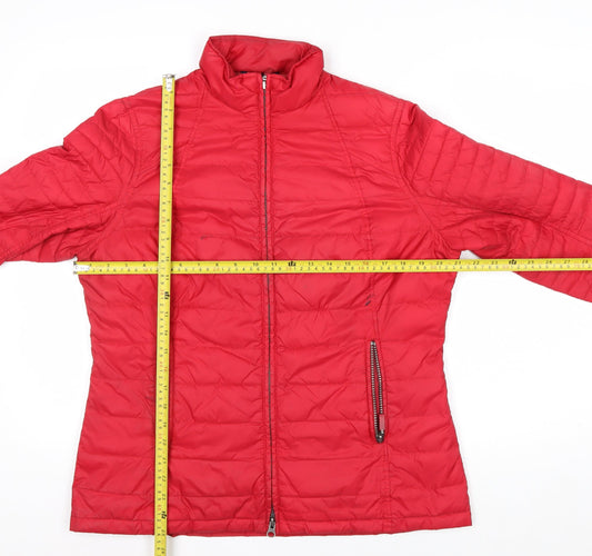 Barbour Womens Red Quilted Puffer Jacket Size 14 Lightweight Autumn Winter