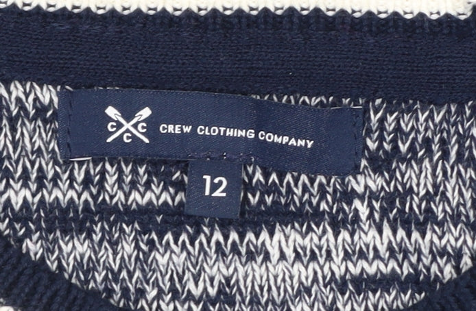 Crew Clothing Company Women's Blue Cotton Crew Neck Jumper Size 12