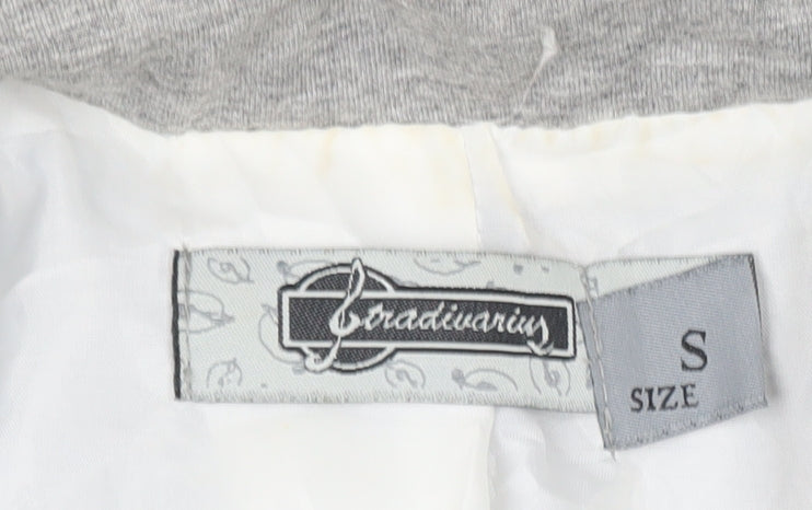 Stradivarius Women Grey Small Two-Button Blazer Jacket