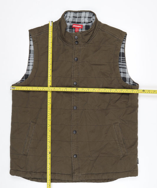 Unionbay Men's Brown Quilted Cotton Waistcoat XL Casual Workwear