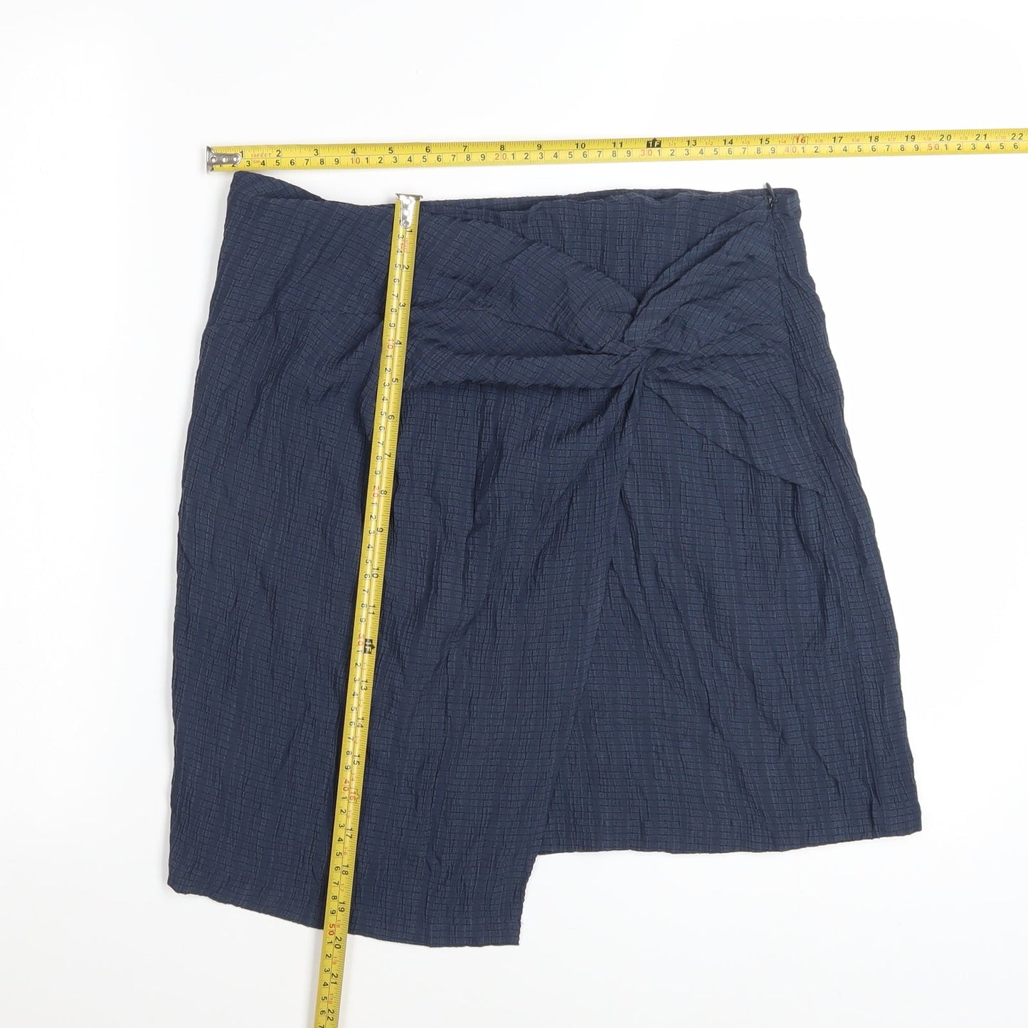 Threadbare Womens Blue Wrap Asymmetric Cotton Skirt Size 12