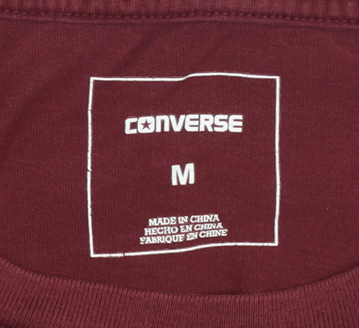 Converse Men's Red Graphic Logo T-Shirt Size M Crew Neck Cotton