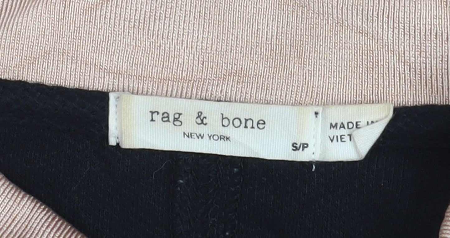 rag & bone Women's Black Short Sleeve Polo Shirt Size S